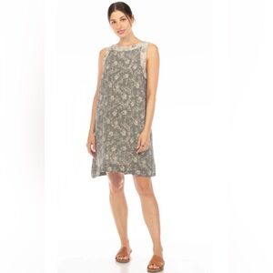 NWT Hello Night Jacquard Shift Mini Dress - Grey Floral, Ash Linen